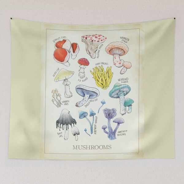 Item preview, Mushroom Biological Illustration designed and sold by OddFogCo.