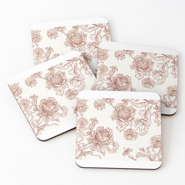 Item preview, red vintage flowers designed and sold by camillefct.