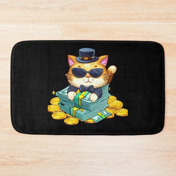 Item preview, Millionaire Cat On A Pile Of Bills designed and sold by OliversCat.