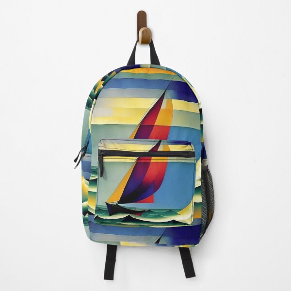 Item preview, Sailboats nautical, maritime landscape coastal with multi-colored sails painting by Lyonel Feininger designed and sold by Jéanpaul Ferro.