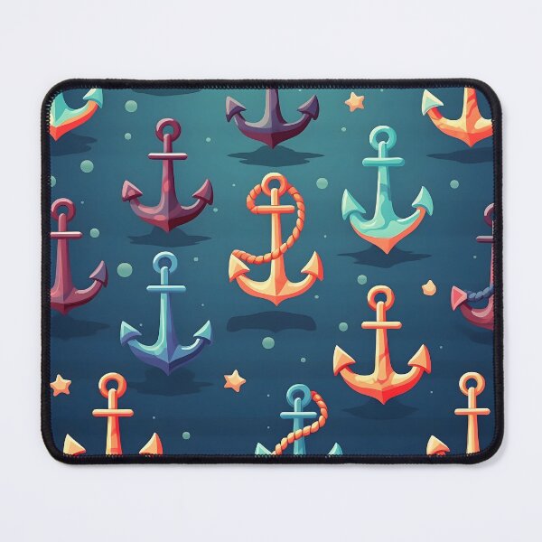 Item preview, Nautical Charm Colorful Anchors Pattern Print designed and sold by imaginariumlab.