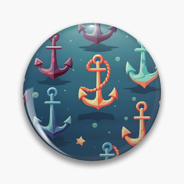 Item preview, Nautical Charm Colorful Anchors Pattern Print designed and sold by imaginariumlab.