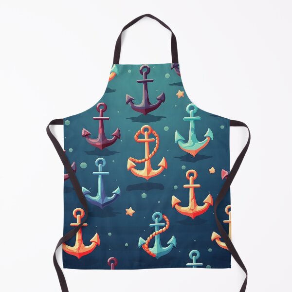 Item preview, Nautical Charm Colorful Anchors Pattern Print designed and sold by imaginariumlab.