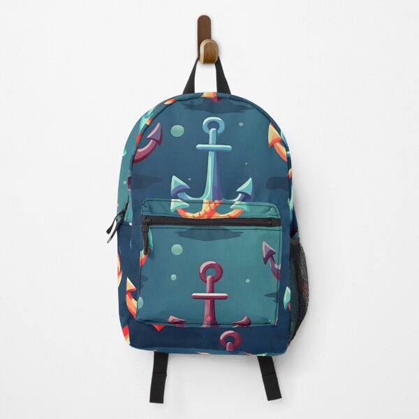 Item preview, Nautical Charm Colorful Anchors Pattern Print designed and sold by imaginariumlab.