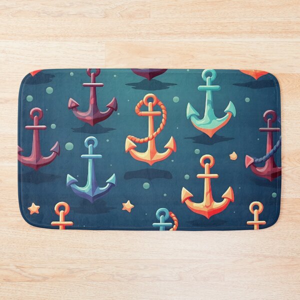 Item preview, Nautical Charm Colorful Anchors Pattern Print designed and sold by imaginariumlab.