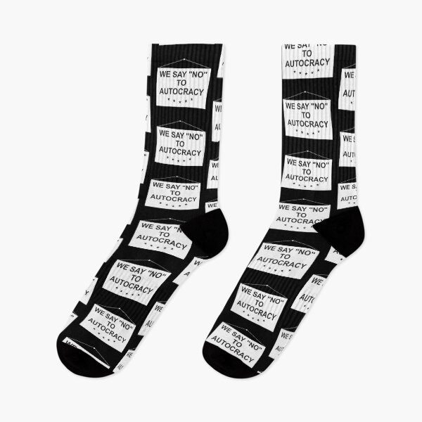 Item preview, We say no to autocracy black text designed and sold by Politics-Corner.