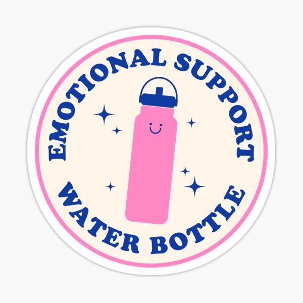 Item preview, Emotional Support Water Bottle Sticker - Blue and Pink designed and sold by mariamemakes.