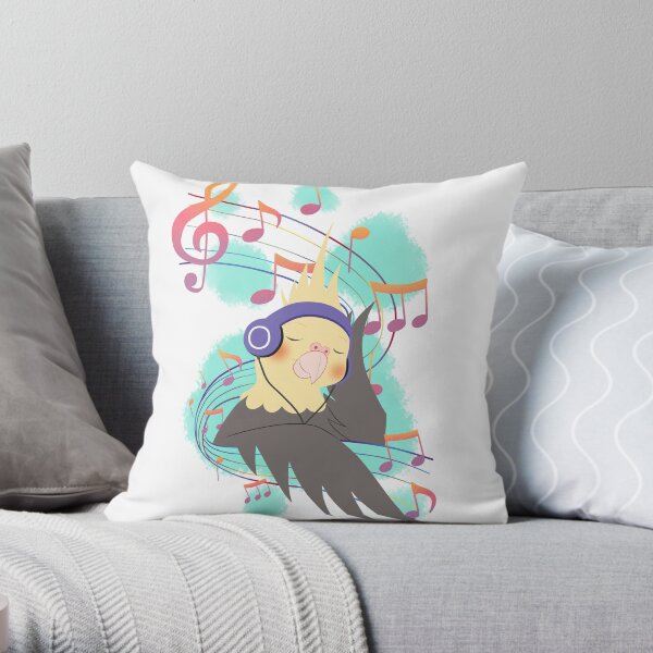 Musical Bird Throw Pillow