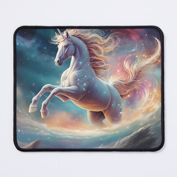 Item preview, Mystical Soar - A Hyper-Detailed Unicorn in Night Sky's Clouds designed and sold by vadimcarazan.
