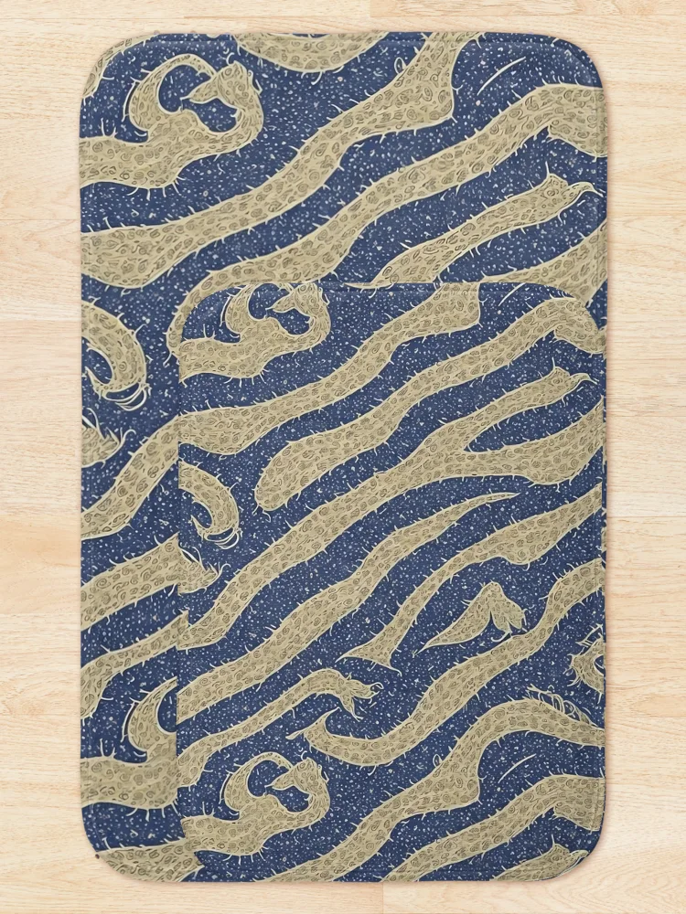 Thumbnail 5 of 6, Bath Mat, Abstract cats pattern designed and sold by elearah1.