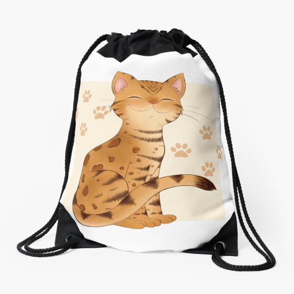Kitty Smile Drawstring Bag