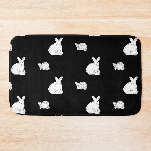 Item preview, Rabbit and Turtle Black and White Line Art Illustration-Black Background  designed and sold by DotLinePlane.
