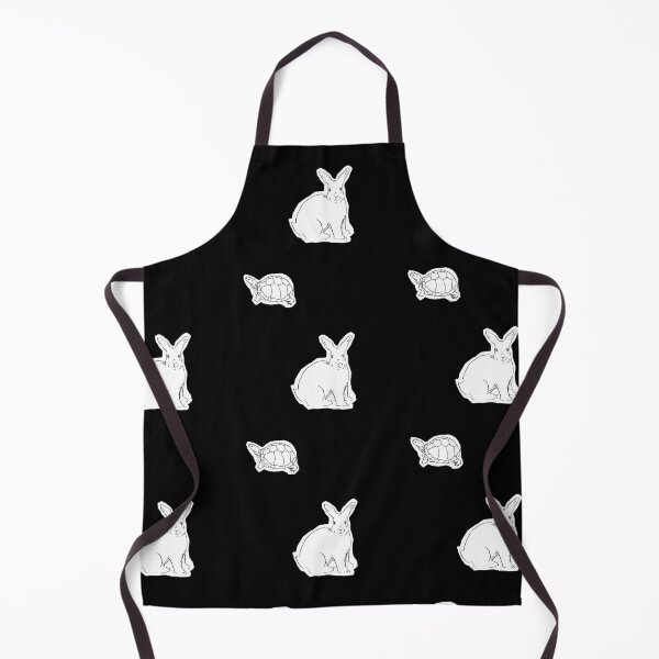 Item preview, Rabbit and Turtle Black and White Line Art Illustration-Black Background  designed and sold by DotLinePlane.