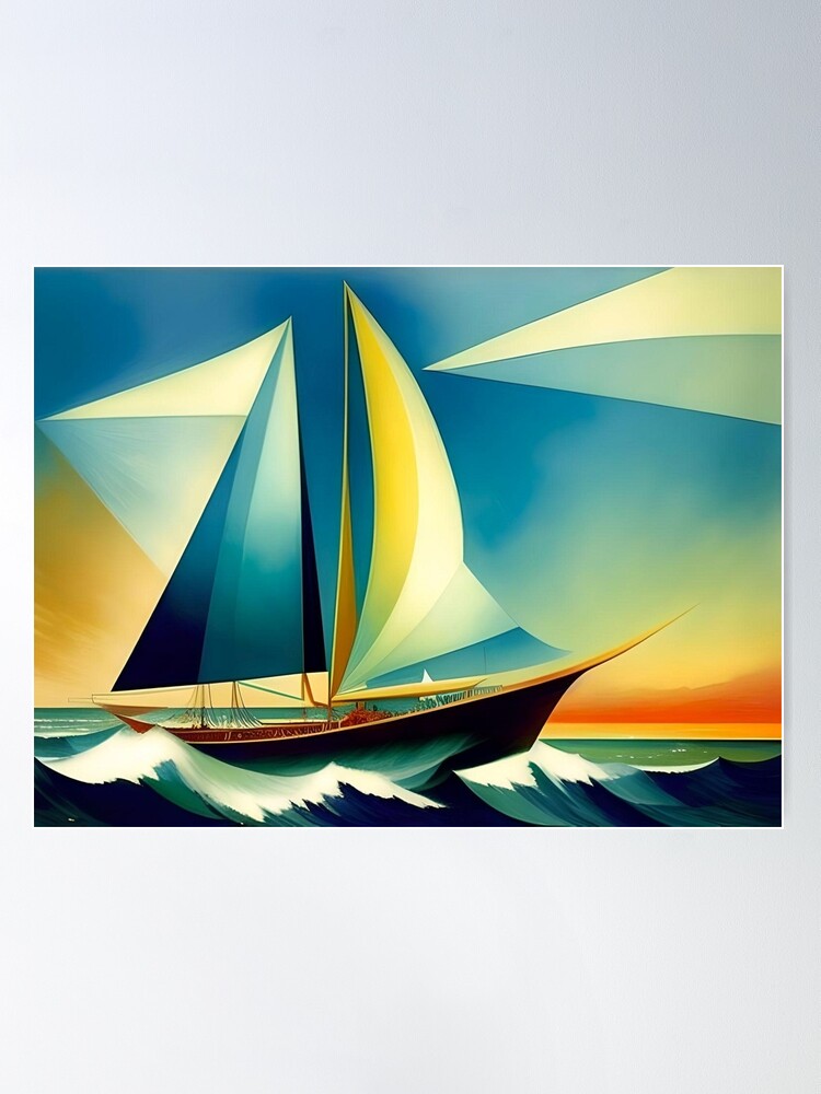 Boat sailing sailer sea oil painting Framed Abstract Canvas Print selling Wall Art gift