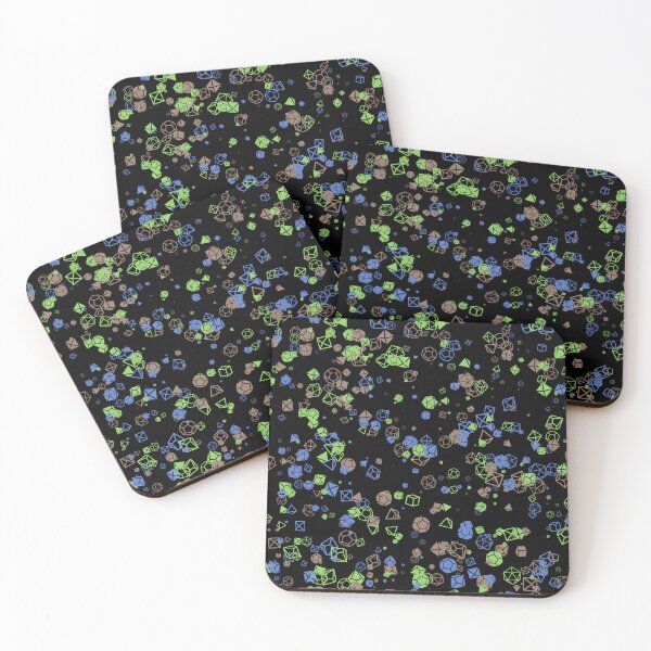 Item preview, Dice Hoard - Black background with green, brown and blue dice designed and sold by AvengingSassy.
