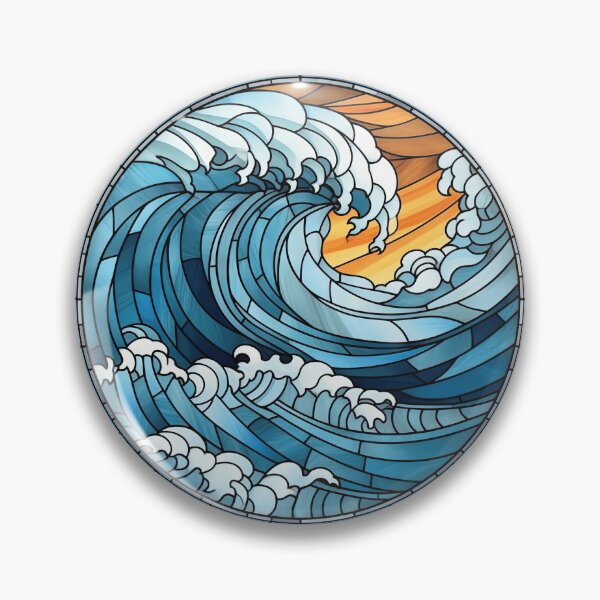 Item preview, Stained Glass Ocean Waves designed and sold by MonkeyBizness.
