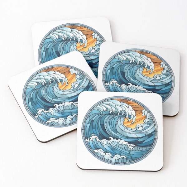 Item preview, Stained Glass Ocean Waves designed and sold by MonkeyBizness.