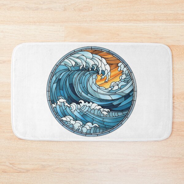 Item preview, Stained Glass Ocean Waves designed and sold by MonkeyBizness.