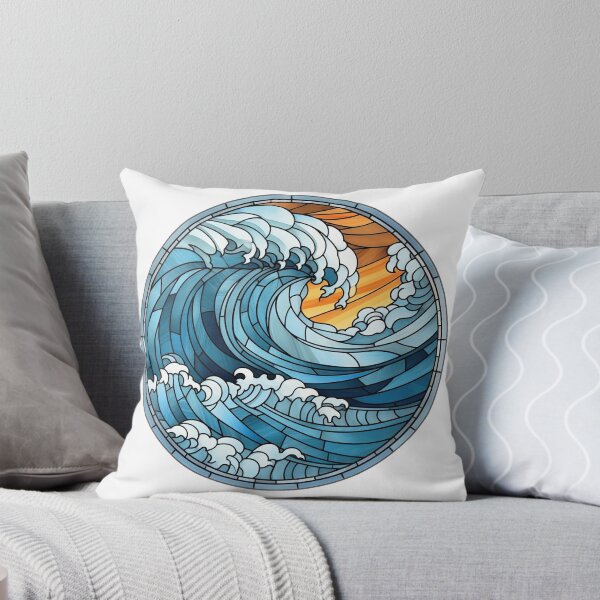 Item preview, Stained Glass Ocean Waves designed and sold by MonkeyBizness.