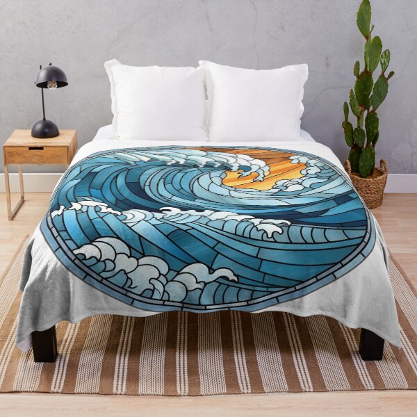 Item preview, Stained Glass Ocean Waves designed and sold by MonkeyBizness.