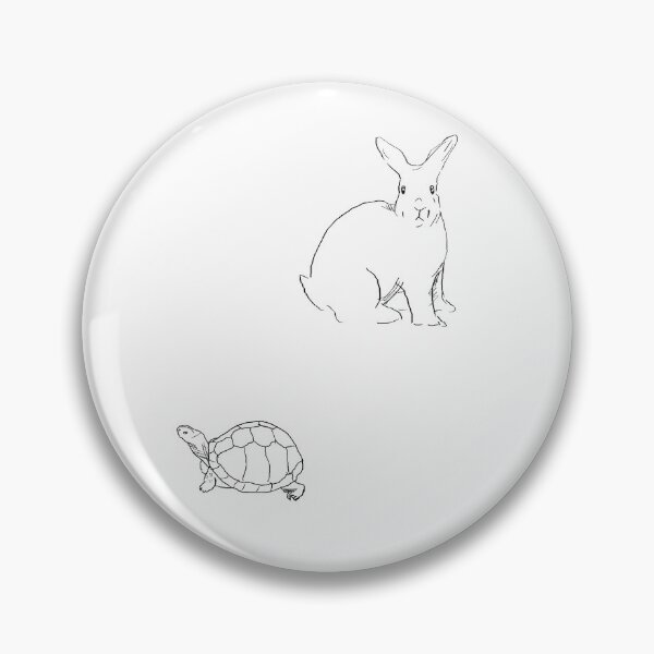Item preview, Rabbit and Turtle Black and White Line Art Illustration-White Background  designed and sold by DotLinePlane.