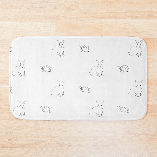 Item preview, Rabbit and Turtle Black and White Line Art Illustration-White Background  designed and sold by DotLinePlane.
