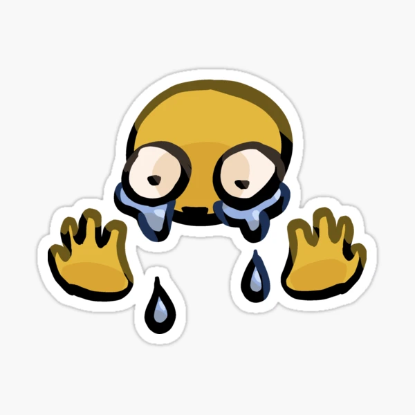 Thinking about cursed emoji hand Sticker for Sale by JanineUrban