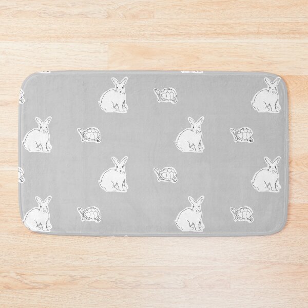 Item preview, Rabbit and Turtle Black and White Line Art Illustration-Gray Background  designed and sold by DotLinePlane.