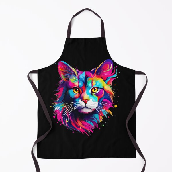 Item preview, Colorful Whiskers - A Captivating Cat Face with Vibrant Hair designed and sold by vadimcarazan.