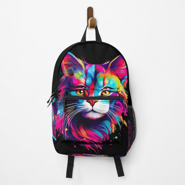 Item preview, Colorful Whiskers - A Captivating Cat Face with Vibrant Hair designed and sold by vadimcarazan.