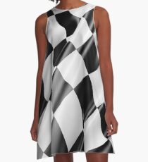 Checkered Flag, Cloth, WIN, WINNER, Chequered Flag, Motor Sport, Racing Cars, Race, Finish line A-Line Dress