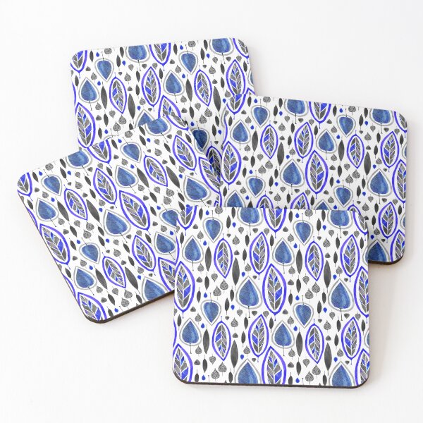 Item preview, Modern Leaves Blue Gray designed and sold by artonthefly.