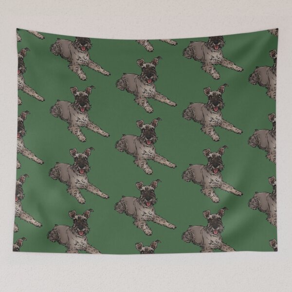Item preview, Schnauzer laying down Dark Green designed and sold by Petcetera.