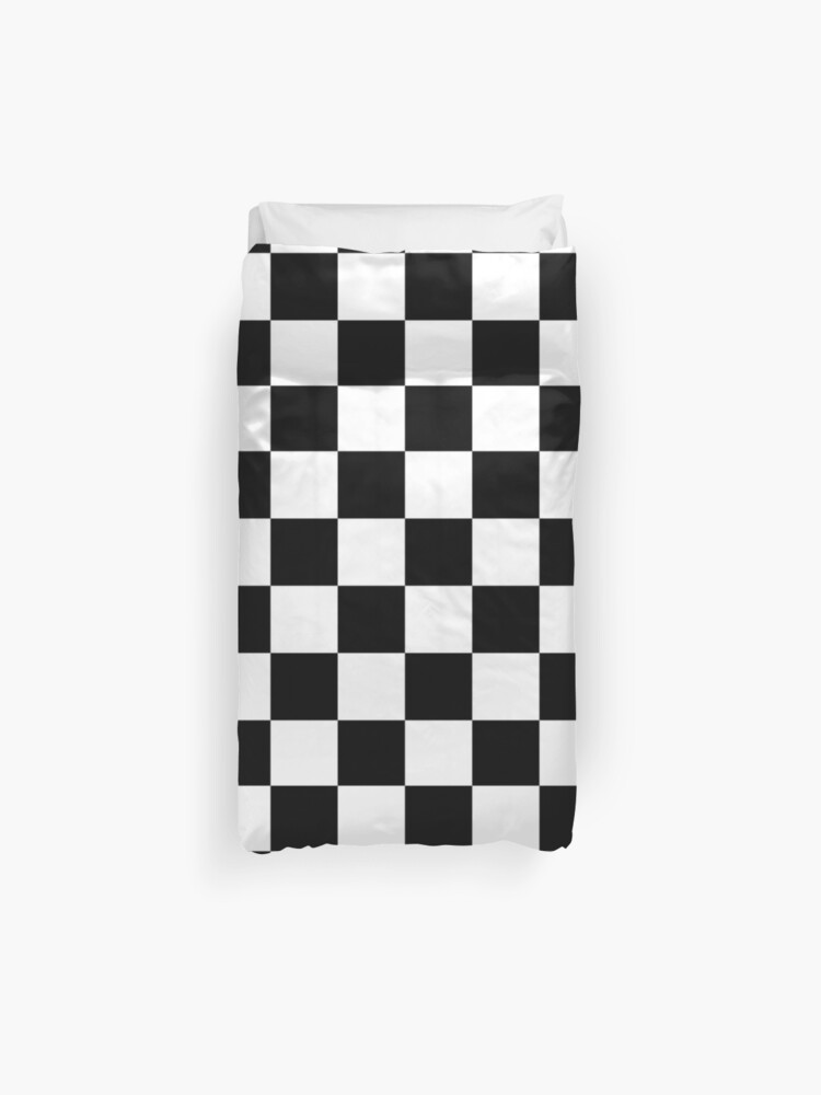 Check Pattern Checks Checkered Black White Duvet Cover By