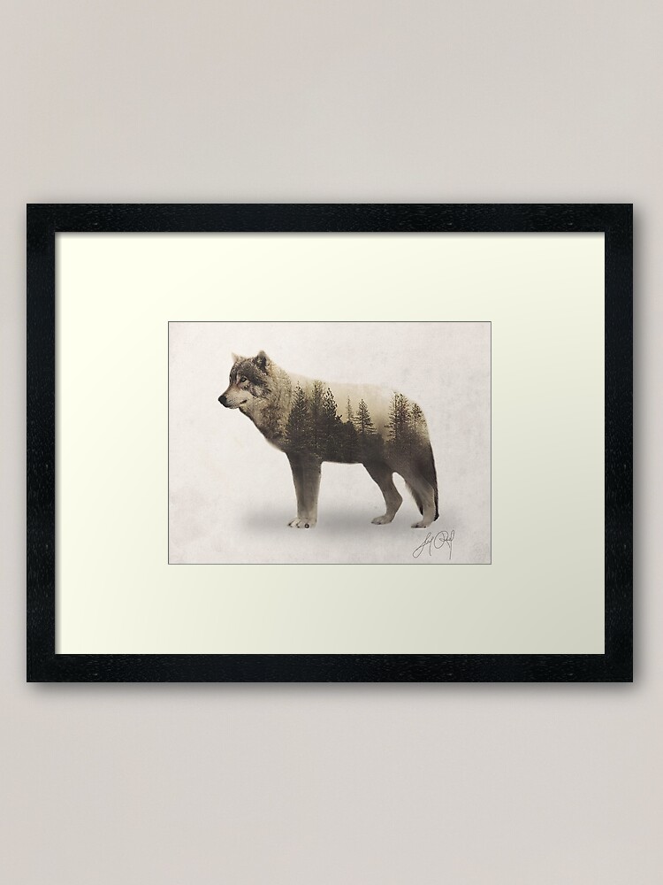 Wolf Double Exposure Animal Portraits Framed Art Print By Lunaroveda Redbubble