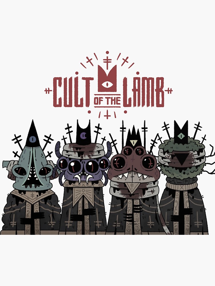Cult of the Lamb - The Bishops of the Old Faith (faded) Sticker for Sale  by LinkupGaming
