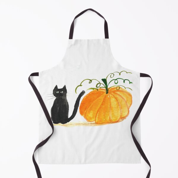 Item preview, Halloween Pumpkin Black Cat Watercolor designed and sold by Monika Howarth.
