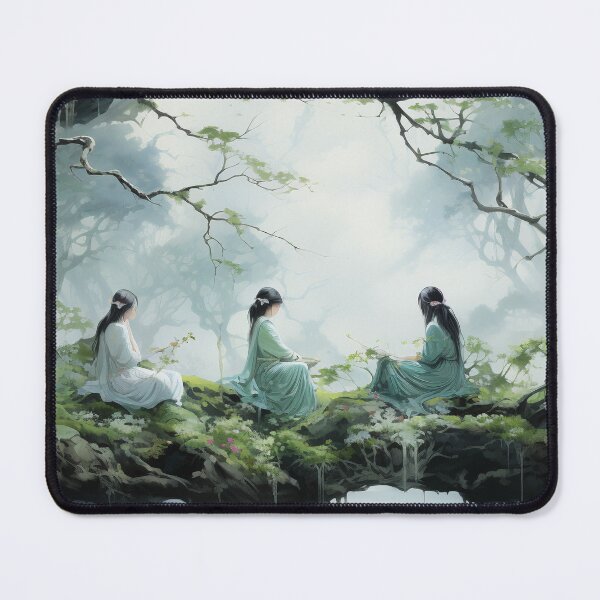 Item preview, Fantasy Dryads, Tree Spirits Nymphs Ethereal Japanese Watercolor designed and sold by Misty Mountain Merchandise.