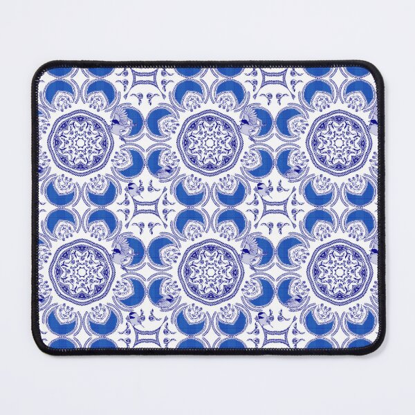 Item preview, Floral Pattern - French Country tile Moon and Chickadees designed and sold by Eejee-SK.