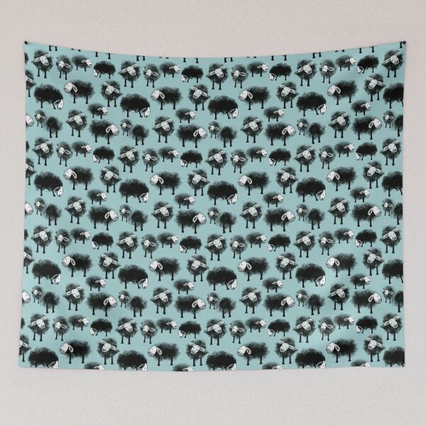 Item preview, Black Sheep on Aqua designed and sold by Christine Philbrick.