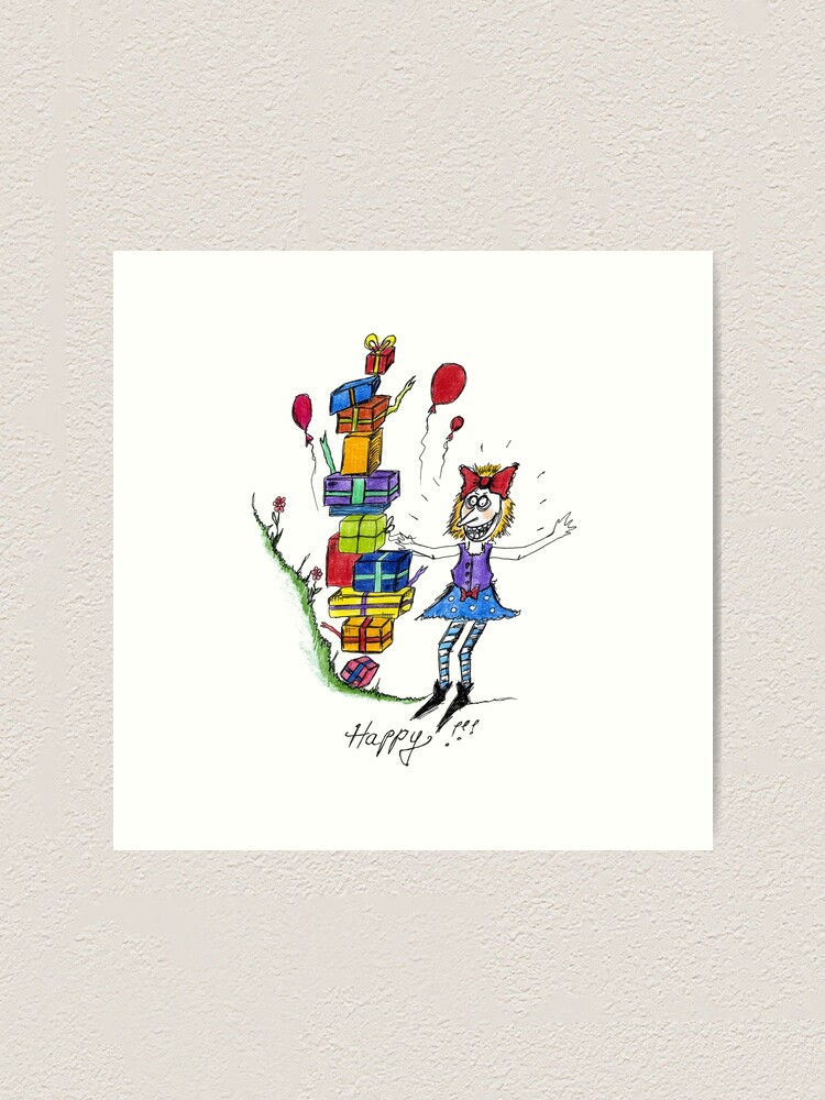 Impression Artistique Joyeux Anniversaire Meilleurs Voeux Funny Design Par Highartdesigns Redbubble