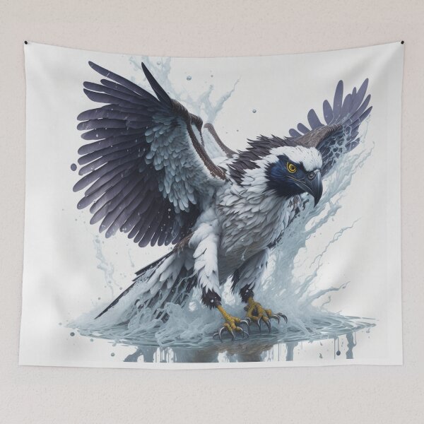 Item preview, Osprey Bird Full Body Splash Art Painting Design Print designed and sold by randomtdesigns.