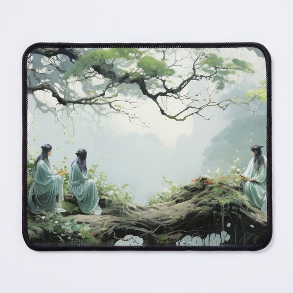 Item preview, Tree Spirits, Fantasy Dryads Nymphs Ethereal Japanese Watercolor designed and sold by Misty Mountain Merchandise.