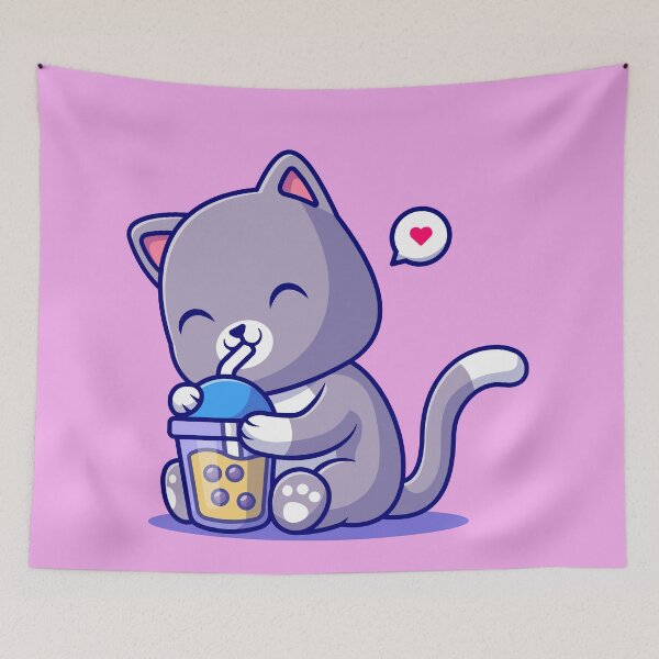 Item preview, Cute Boba cat designed and sold by Emerald-Treasure.