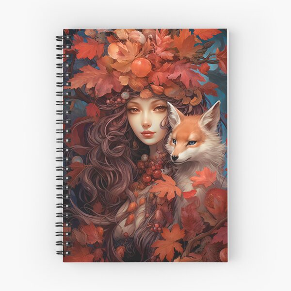 Item preview, Autumn Queen with Her Fox - Fantasy Artwork designed and sold by Alcyonian.