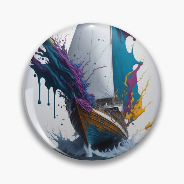 Item preview, Sailboat Splash Art Painting Design Print designed and sold by randomtdesigns.