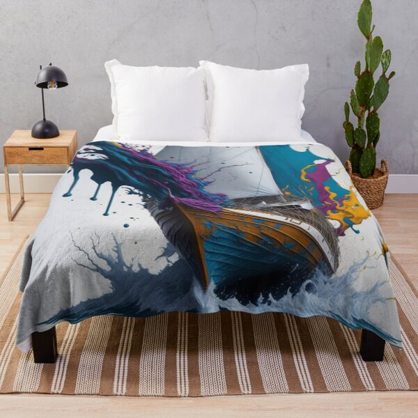 Item preview, Sailboat Splash Art Painting Design Print designed and sold by randomtdesigns.