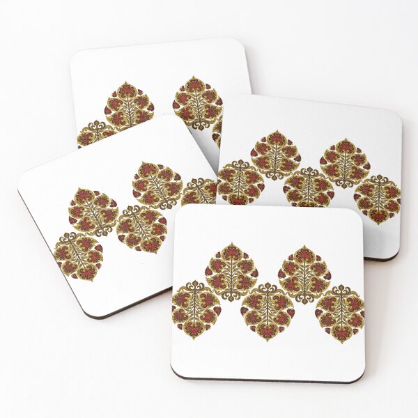 Item preview, Traditional Embroidery Pattern Of Beautiful Colorful Golden Leaf designed and sold by Kai Multiverse.