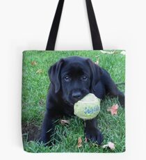 Black Labrador Puppy - Play Ball Tote Bag