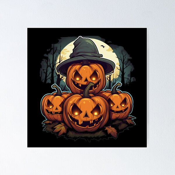 Item preview, Halloween pumpkins team with moon designed and sold by Nioon.